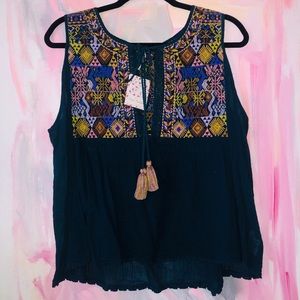 NWT Free people embroidered top